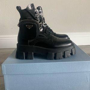 Prada combat boots